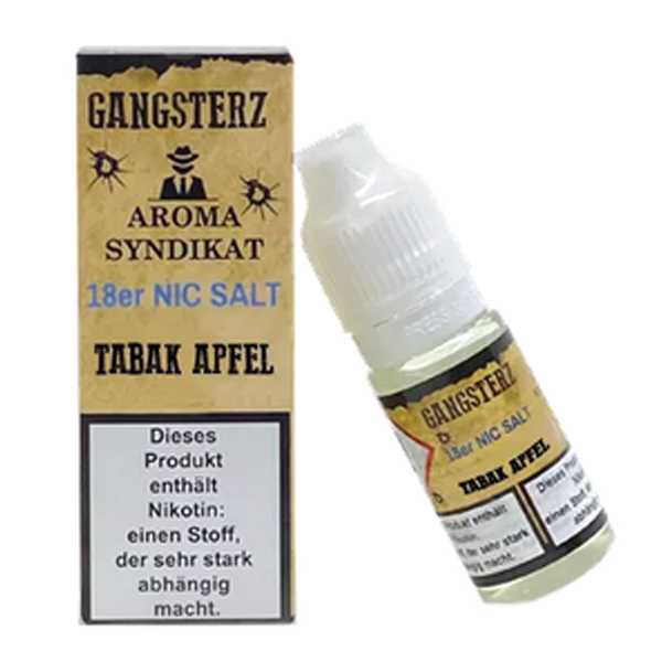 Tabak Apfel Gangsterz Nikotinsalz Liquid 10ml Tabak mit leichter Apfelnote