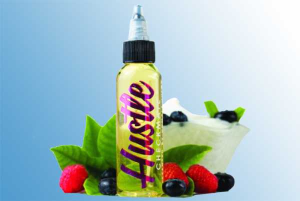 Checkmate Hustle Juice 120ml Liquid leckerer Mix aus Blaubeeren und Himbeeren mit Sahnetopping und Menthol Kick