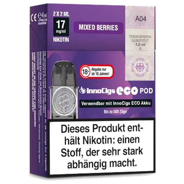 Mixed Berries 17mg InnoCigs Eco Pod 2 Stück erfrischender Beerenmix