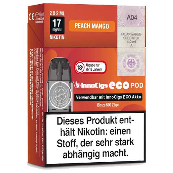 Peach Mango 17mg InnoCigs Eco Pod 2 Stück (Pfirsich + Mango)