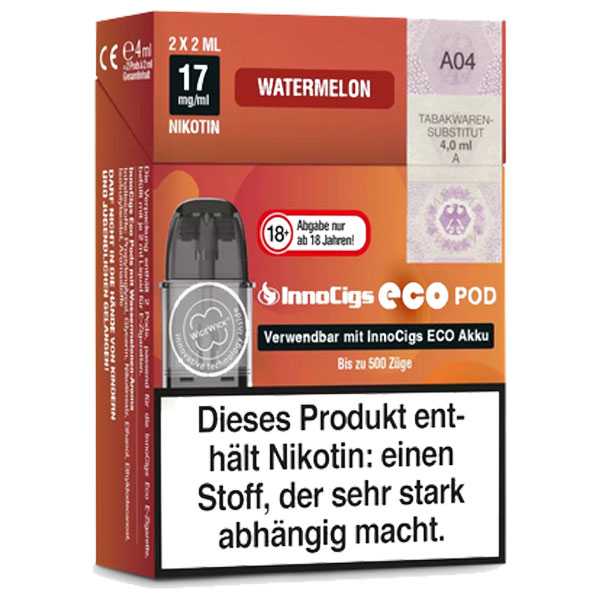 Watermelon 17mg InnoCigs Eco Pod 2 Stück Geschmack von Wassermelone