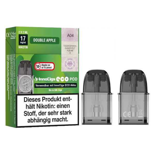 Double Apple 17mg InnoCigs Eco Pod 2 Stück (Apfelmix mit feiner Anisnote)