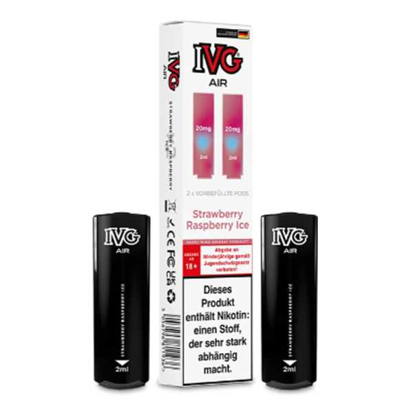 Strawberry Raspberry Ice IVG Air Pod 2 Stück (Erdbeeren und Himbeeren mit kühler Note)