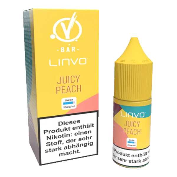 Juicy Peach Linvo Nikotinsalz Liquid 10ml 20mg Pfirsich Saft mit frischer Note