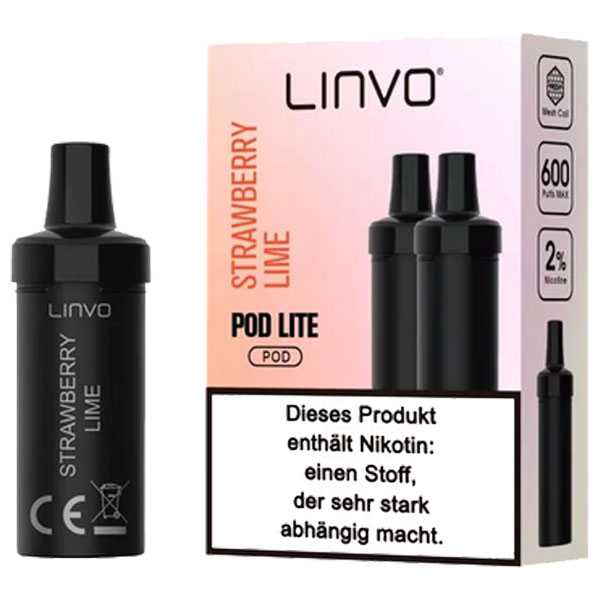 Strawberry Lime 20mg Linvo Pod Lite 2 Stück süße Erdbeere mit der Frische von Limette