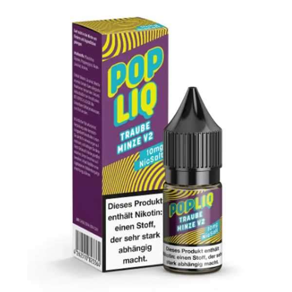 Traube Minze V2 PopLiq Nikotinsalz Liquid 10 ml – Fruchtige Traube trifft erfrischende Minze