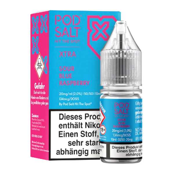 Sour Blue Raspberry Pod Salt X Nikotinsalz Liquid 10ml (süß säuerliche Himbeeren)