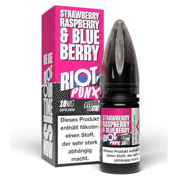Punx Erdbeere, Blaubeere, Himbeere Riot Squad Nikotinsalz Liquid 10ml Fruchtmix aus Erdbeeren, Blaubeeren und Himbeeren