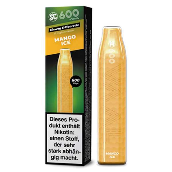 Mango Ice 17mg SC 600 Nikotionsalz Einweg E-Zigarette Geschmack von erfrischender süßer Mango