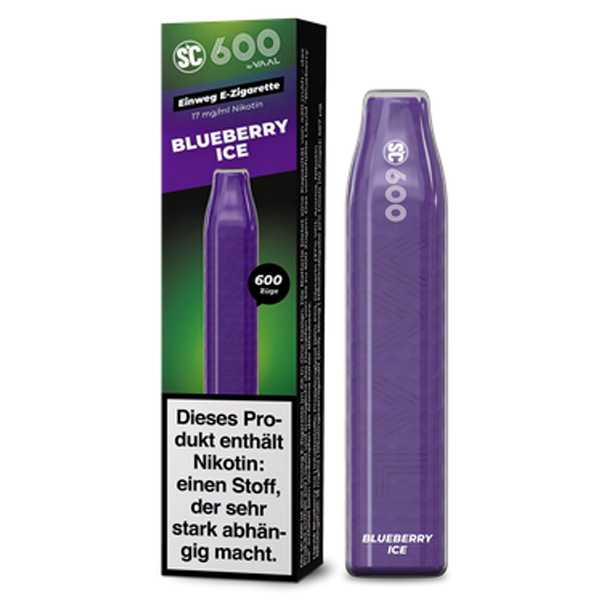 Blueberry Ice 17mg SC 600 Nikotionsalz Einweg E-Zigarette Blaubeere mit Frischekick