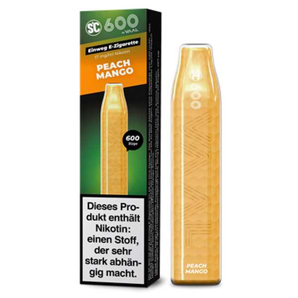 Peach Mango 17mg SC 600 Nikotionsalz Einweg E-Zigarette Fruchtmix aus Pfirsich und Mango