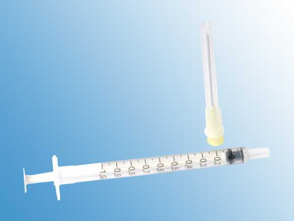 1 ml Spritze 0,9 x 40 mm Stumpfe Kanüle
