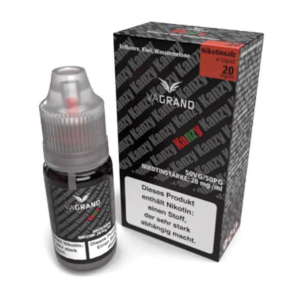 Kanzy Vagrand Nikotinsalz Liquid 10ml Fruchtmix aus Erdbeer, Kiwi und Wassermelone