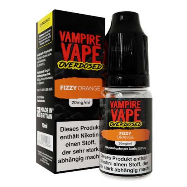 Fizzy Orange Vampire Vape Overdosed Nikotinsalz Liquid 10ml (Orangen Limonade mit kühler Frische)