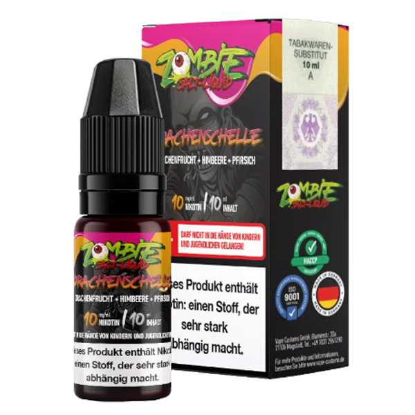 Drachenschelle Zombie Juice Liquid 10ml (Drachenfrucht, Pfirsich und Himbeeren)